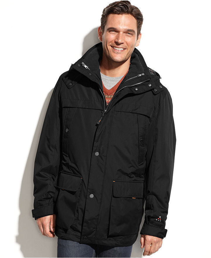 London Fog Jacket Black River 3 In 1 Hooded Storm Parka | Where to buy ...