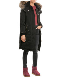 Burberry London Parka With Fur Trimmed Hood