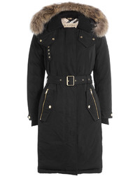 Burberry London Parka With Fur Trimmed Hood