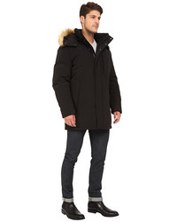 Andrew Marc Marc New York By Niagra Down Filled Oxford Twill Parka W Faux Fur Trimmed Removable Hood