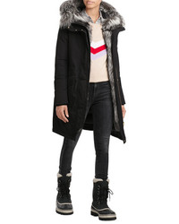 Woolrich Military Down Parka With Fur Trimmed Hood
