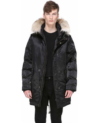 Mackage Moritz Sa Satin Parka With Fur Lined Hood