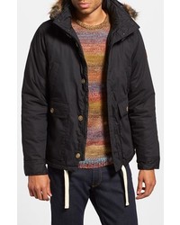 Native Youth Hooded Parka With Faux Fur Trim