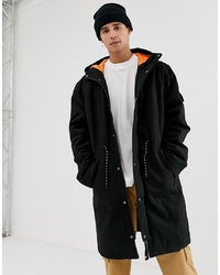 Collusion Parka Jacket In Black