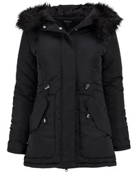Boohoo Petite Lilly Luxe Parka With Faux Fur Hood