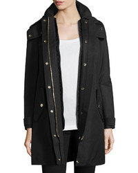 Burberry Prorsum Harlington Zip Front Hooded Parka Jacket Black