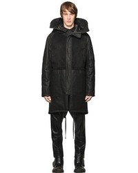 Quilted Coated Canvas Faux Fur Parka