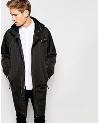 Selected Homme Longline Parka With Detachable Hood
