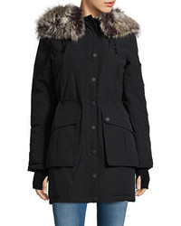 BCBGeneration Sherpa Lined And Faux Fur Trimmed Hooded Parka