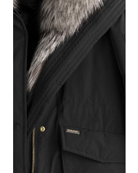 Woolrich Short Military Parka With Fur Trimmed Hood
