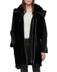 AllSaints State Lux Suede Parka With Genuine