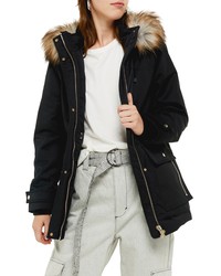 Topshop Tilly Hooded Parka With Faux