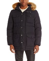 Tommy Hilfiger Micro Twill Full Length Hooded Parka Coat