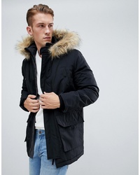 New Look Traditional Parka Jacket In Black