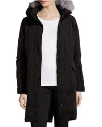 The North Face Tremaya Snap Front Hooded Faux Fur Trim Parka Jacket