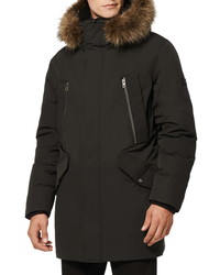 Andrew Marc Ventura Quilted Down Coat With Genuine Shearling Faux