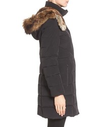 Cole Haan Water Repellent Down Parka With Faux Fur Trim