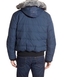 Point Zero Water Resistant Hooded Down Parka With Faux Fur Trim