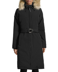 Canada Goose Whistler Fur Trim Hooded Parka Coat Black