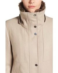 Kenneth Cole New York Wool Blend Parka With Faux Fur Lined Collar