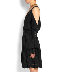 Givenchy Black Jersey Mini Dress With Cutout Shoulders