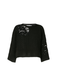 Ryan Roche Cropped Patchwork Sweater