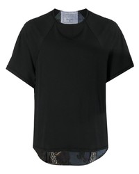 By Walid Patchwork Curved Hem T Shirt