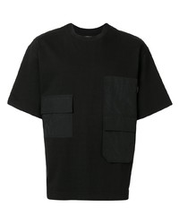 Solid Homme Patchwork Pocket Crewneck T Shirt