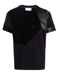 Koché Velvet Effect Panelled T Shirt