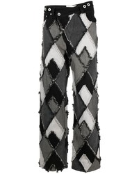Feng Chen Wang Patchwork Mid Rise Straight Leg Jeans