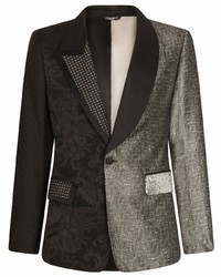 Dolce & Gabbana Asymmetric Patchwork Panelled Silk Blazer