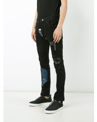 Black Fist Shredded Patchwork X Elliott Evan Jeans