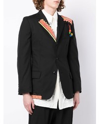 Yohji Yamamoto Patchwork Detail Wool Blazer