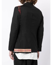 Yohji Yamamoto Patchwork Detail Wool Blazer