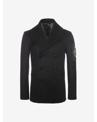 Alexander McQueen Sleeve Embroidered Patch Peacoat