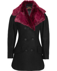 Vivienne Westwood Anglomania Risk Faux Fur And Wool Blend Felt Peacoat