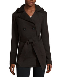 Liz Claiborne Belted Fleece Trench Pea Coat Tall