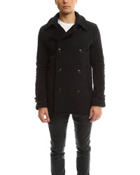 Biography Double Breasted Pea Coat Black