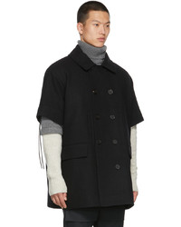 JERIH Black Detachable Coat