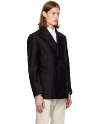Tom Ford Black Double Breasted Peacoat