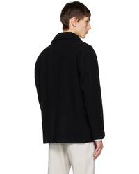 Theory Black Double Breasted Peacoat