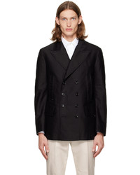 Tom Ford Black Double Breasted Peacoat