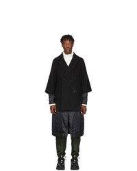 D.gnak By Kang.d Black Double Layered Jumper Coat