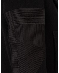 Rick Owens Black Panel Detailed Wool Peacoat