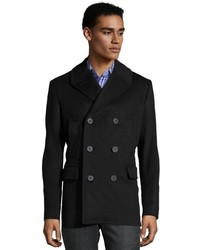 Burberry Black Wool Cashmere Blend Double Breasted Peacoat