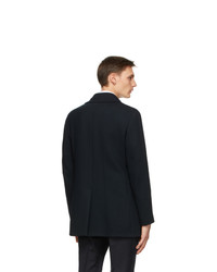 Z Zegna Black Wool Double Breasted Coat