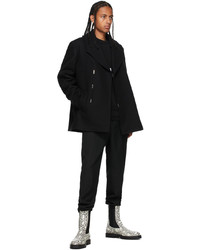 Givenchy Black Wool Double Breasted Peacoat