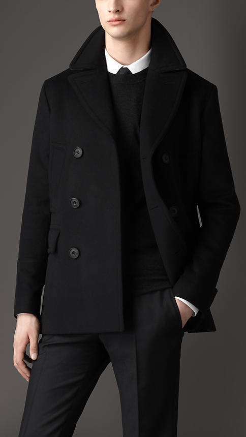 Burberry Virgin Wool Cashmere Pea Coat, $1,595 | Burberry | Lookastic