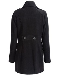 Marc New York By Andrew Marc Precise Plush Pea Coat Wool Blend Double Breasted