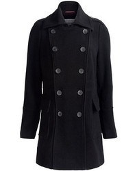 Marc New York By Andrew Marc Precise Plush Pea Coat Wool Blend Double Breasted
